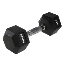 ciezarek-hantla-hexagonalna-gumowana-do-treningu-silowego-cwiczen-hms-6-kg