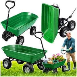 wozek-ogrodowy-transportowy-wyjmowana-odchylana-taca-zielony-120-kg