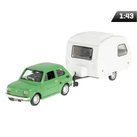 model-1-43-zestaw-fiat-126p-przyczepa-niewiadow-kemping-zielony