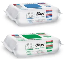 zestaw-sleepy-reczniki-nawilzane-xxl-czyszczace-niebie-i-zielone-2x100szt