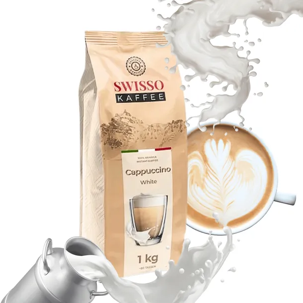 Kawa Cappuccino White mleczne z pianką świeże Swisso Kaffe premium 1kg
