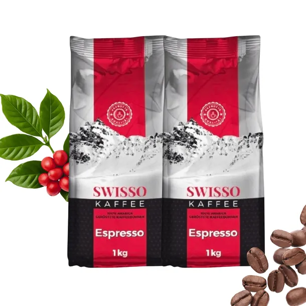 Kawa ziarnista świeżo palona intensywna Swisso Kaffee Espresso 1kg