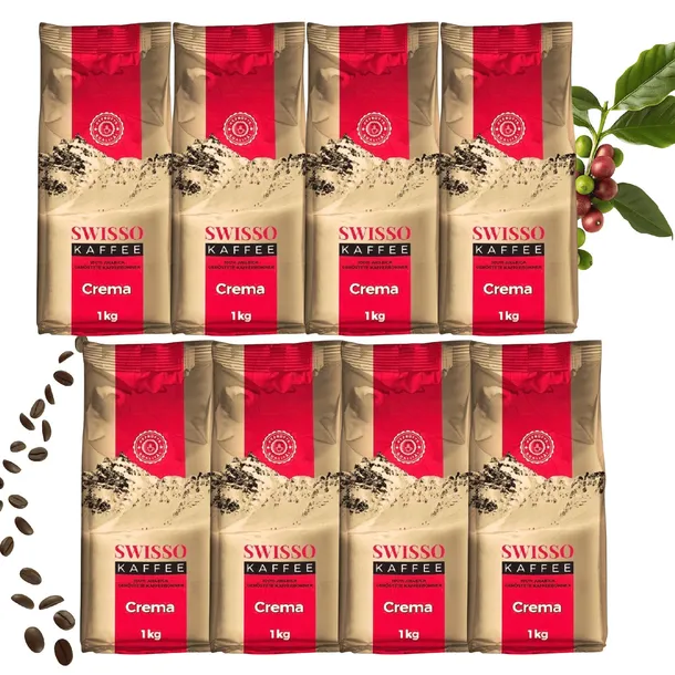 Kawa ziarnista świeżo palona do ekspresu Swisso Kaffee Crema 8x1kg