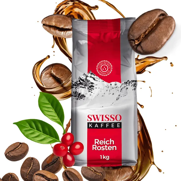 Kawa ziarnista do ekspresu intensywna Swisso Kaffee Reich Rosten 1kg