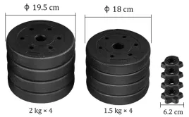 yaheetech-2x-75-kg-hantle-powlekane-bitumiczne-regulowane-zestaw-nrc54