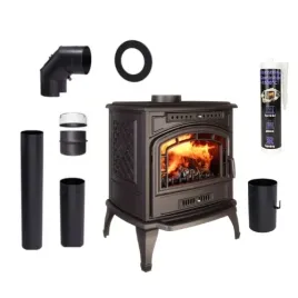 Zdjęcie produktu Piec wolnostojący żeliwny koza KAWMET P7 (9,3 kW) ECO+ AKCESORIA Z SZYBREM