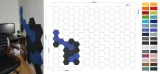 panel-scienny-hexagon-szaro-niebieski-panele-filcowe-stan-nowy-dlugosc-26-cm