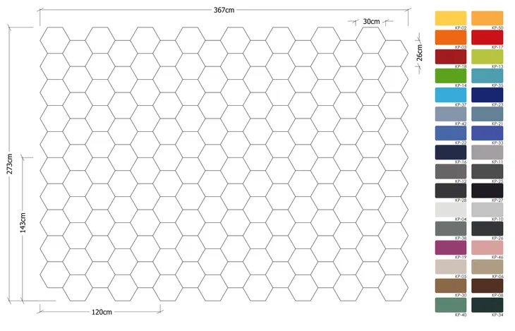 panel-scienny-hexagon-szaro-niebieski-panele-filcowe-stan-nowy-grubosc-9-mm