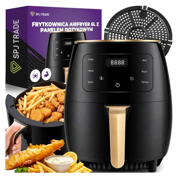 FRYTKOWNICA BEZTŁUSZCZOWA AIR FRAYER 2400W MOCNY 6L PIEKARNIK FRYTOWNICA
