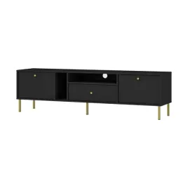 szafka-rtv-sora-2k-1s-czarny-grafit-noga-prosta-mro-mil-meble