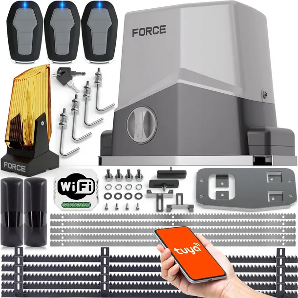 FORCE TYTAN SL600 NAPĘD DO BRAM PRZESUWNYCH do 600kg, LAMPA LED, WiFi