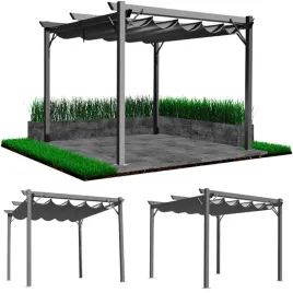 pergola-ogrodowa-tarasowa-szara-dach-altana-pawilon-dach-3x3-m