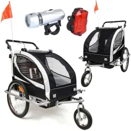 przyczepka-rowerowa-dla-2-dzieci-z-amortyzatorem-3w1-pro-led-jogger