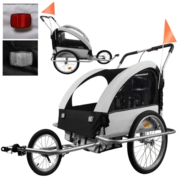 Przyczepka Rowerowa dla Dzieci Jogger Transportowa 3w1 do Roweru 2 Osobowa