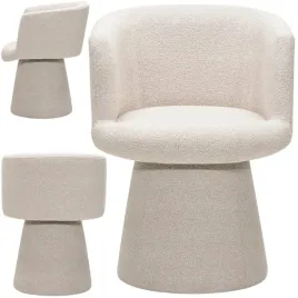 fotel-obrotowy-boucle-stylowy-tkanina-zaokraglone-ksztalty-jasnobezowy