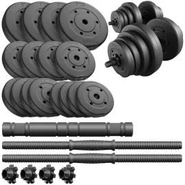 hantle-bitumiczne-regulowane-zestaw-hantli-40kg-2x20kg-sztanga-czarna