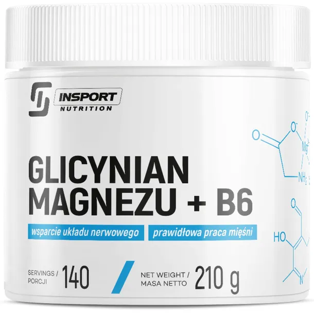 GLICYNIAN MAGNEZU 1500mg 140 porcji MAGNEZ CHELAT SKURCZE Mięśni | INSPORT