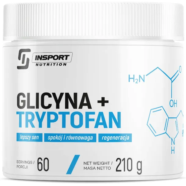 GLICYNA + TRYPTOFAN 210g na SEN Układ Nerwowy STRES MIĘŚNIE | INSPORT