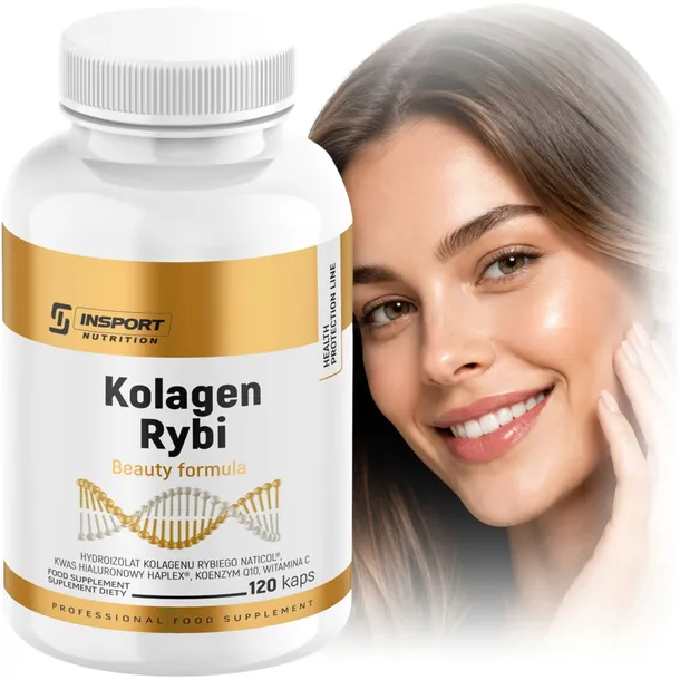 KOLAGEN RYBI 120 kap + KWAS HIALURONOWY + WITAMINA C + KOENZYM Q10 INSPORT