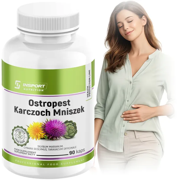 OSTROPEST KARCZOCH MNISZEK 90 kap Wątroba Trawienie SYLIMARYNA | INSPORT