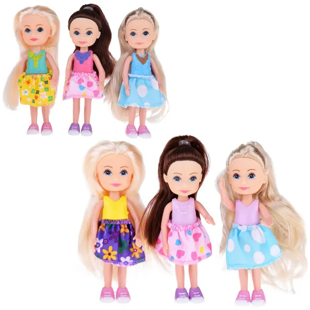 Mini Laleczki Urocze Zestaw dla Dzieci Lalka 12cm 6 Sztuk do Zabawy Prezent