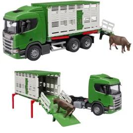 bruder-scania-super-560r-zielona-ciezarowka-z-krowa-model-03548-prezent