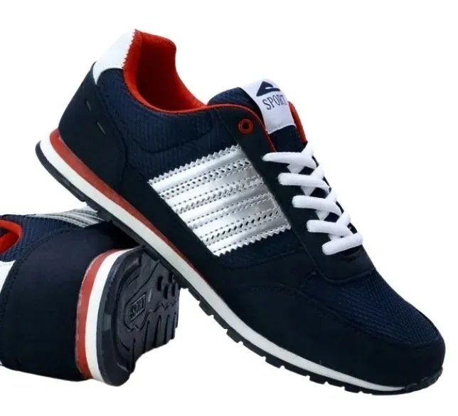Buty MĘSKIE SPORTOWE BUTY Dla KAŻDEGO Wygodne GRANATOWE Czerwone r43