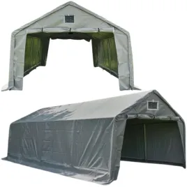 namiot-garazowy-na-motor-szary-material-pvc-kompaktowy-wodoodporny-8x4m