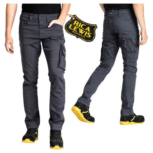 Spodnie męskie Jeans robocze Bojówki ochronne Mocne Elastyczne RICA LEWIS