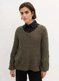 b-p-c-sweter-z-przedzy-boucle-zielony-khaki-36-38