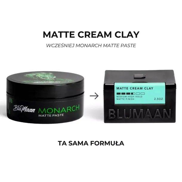 Pomada do włosów - Matte Cream Clay - BluMaan - 74g