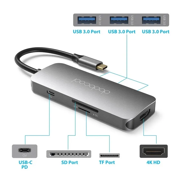 hub-usbdodocool-dc68-7w1-3xusb-a-hdmi-usb-c-karty-sd-tf-szary-stan-powystawowy