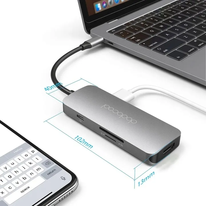 hub-usbdodocool-dc68-7w1-3xusb-a-hdmi-usb-c-karty-sd-tf-szary
