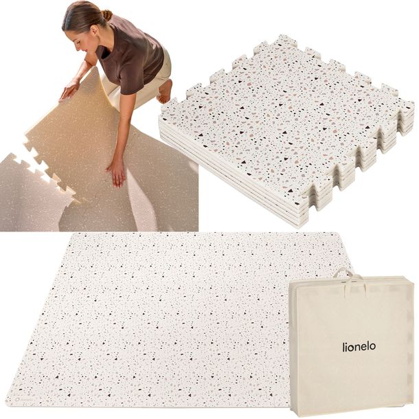 BEŻOWA Mata edukacyjna piankowa puzzle BEZ ZAPACHU 173x116cm Lionelo Yoka