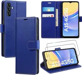 etui-na-telefon-galaxy-a15-4g-5g-2szt-szkla-ivencase-skorzane-niebieskie