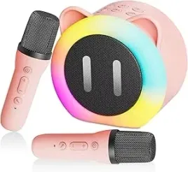 glosnik-bezprzewodowy-z-2-mikrofonami-do-karaoke-k01-rozowy-led