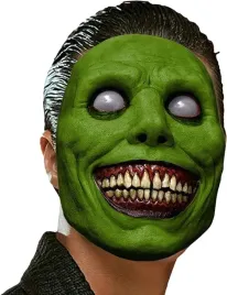 maska-na-halloween-zielony-usmiechajacy-sie-demon-horror