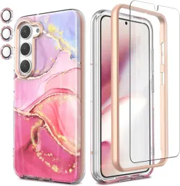 chvelop-etui-do-samsung-s23-plus-zs-szklem-plecki-rozowo-brokatowe