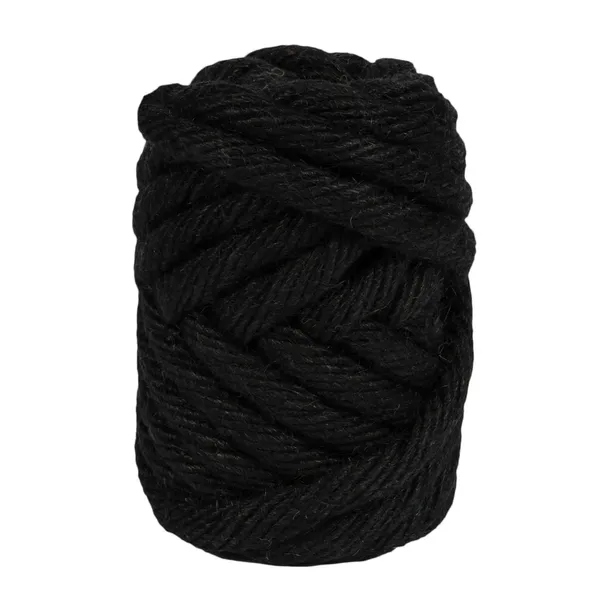 Sznurek jutowy 6,5 m CZARNY gruby ozdobny 0,9cm