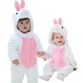 pizama-onesie-przebranie-spiochy-bialy-kroliczek-niemowle-120-95-105-cm