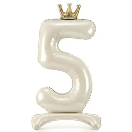 balon-foliowy-cyfra-5-z-korona-stojaca-kremowy-partydeco-33-dgt