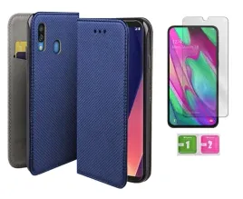 etui-z-klapka-do-samsung-galaxy-a40-niebieski-smart-magnet-case-szklo-9h