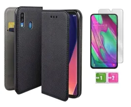 etui-z-klapka-do-samsung-galaxy-a40-czarny-smart-magnet-case-szklo-9h