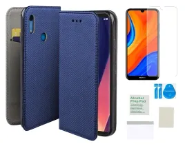 etui-z-klapka-do-huawei-y6s-honor-8a-niebieski-magnet-folia-ochronna