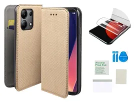 etui-z-klapka-do-xiaomi-redmi-note-13-4g-zloty-obudowa-folia-ochronna-tpu