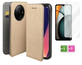 etui-z-klapka-do-xiaomi-redmi-a3-4g-zloty-smart-magnet-szklo-na-ekran-9h