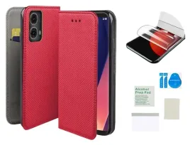 etui-z-klapka-do-motorola-moto-g85-smart-magnet-czerwony-folia-ochronna