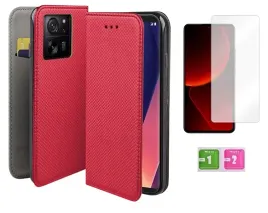 etui-z-klapka-do-xiaomi-13t-czerwony-smart-magnet-obudowa-szklo-hartowane