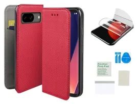 etui-z-klapka-do-google-pixel-8-smart-magnet-czerwony-case-folia-ochronna