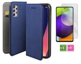 etui-z-klapka-do-samsung-galaxy-a52-niebieski-smart-magnet-szybka-na-ekran